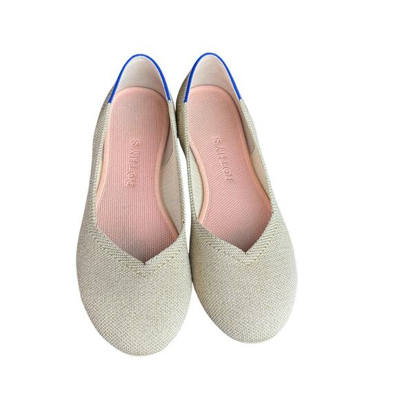 Rothy’s Rothy’s Model 001-280 Platinum Metallic ballet Flats Size 7.5 - Picture 1 of 6